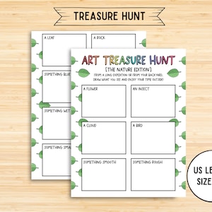 Art Treasure Hunt for Kids, Outdoor Scavenger Hunt Game, Children&#39;s Drawing Game, Outdoor Activities for Children, Stay At Home Art Fun