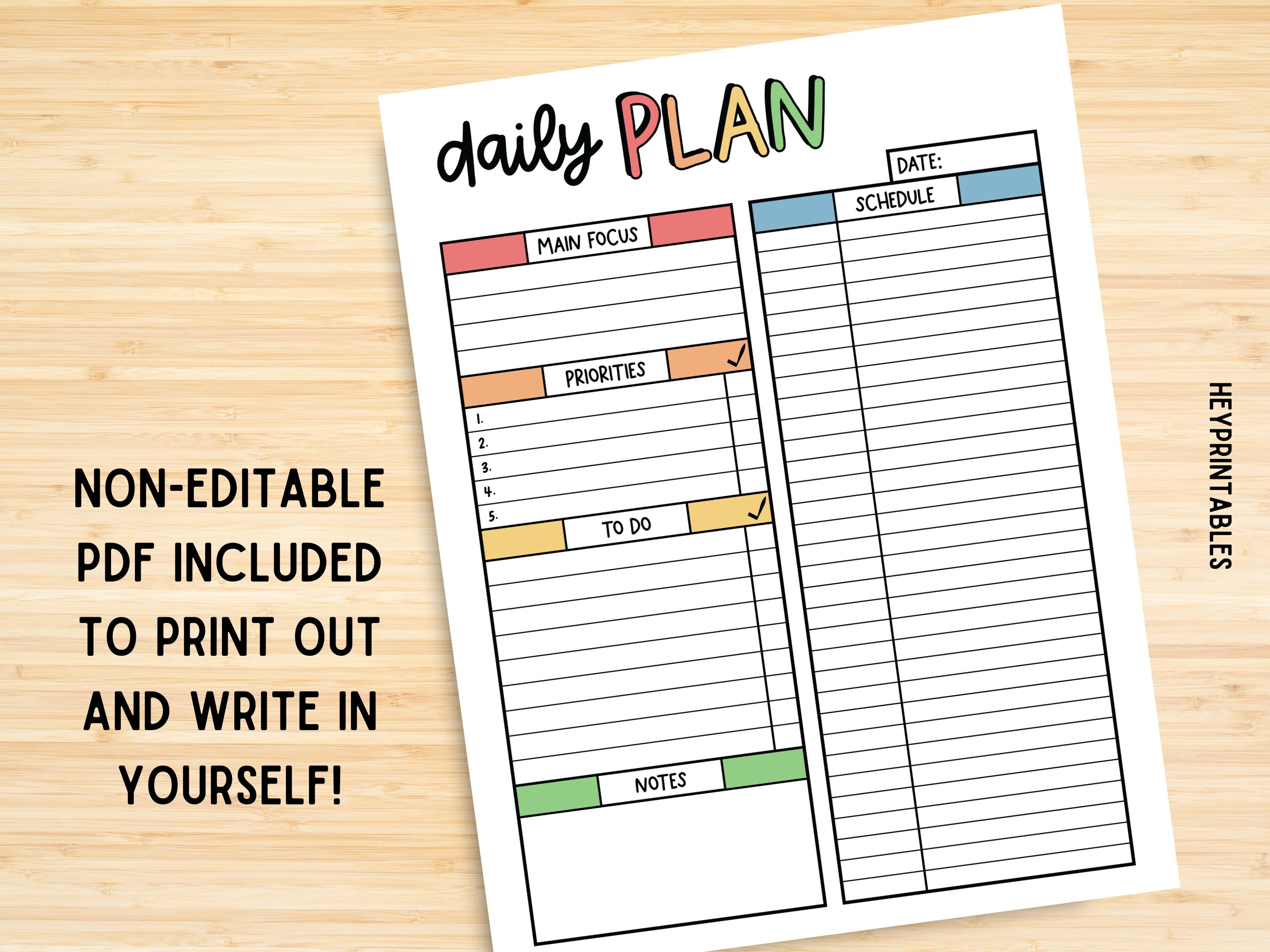 Editable ADHD Planner Printable Set, Daily Planner, Weekly Planner ...