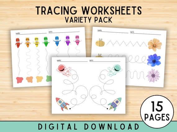 Tracing Practice, Pre-Writing Worksheets, Line Tracing, Toddler, Preschool, Handwriting Practice, Busy Book, Busy Binder, Homeschool, PDF