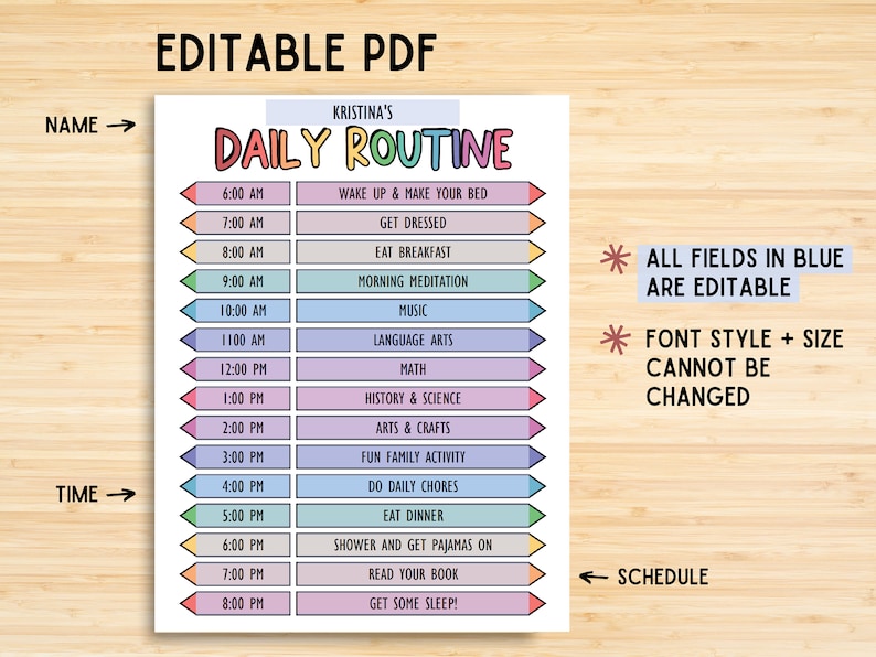 Kids Daily Schedule, Homeschool Daily Routine, Kids Daily Routine, Preschool Classroom, Homeschool Mom, Nanny Schedule, Printable PDF