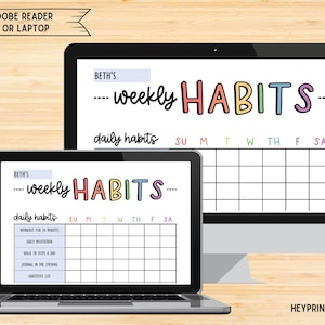 Editable Weekly Habit Tracker, Printable Habit Tracker, Habit Tracker Digital Download, Daily Habit Tracker PDF, Weekly Goal Tracker, Habits