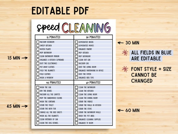 A Simple Speed Cleaning Checklist