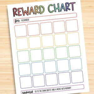 Reward Chart, Potty Chore Chart, Editable Weekly Kids Chore and Reward ...