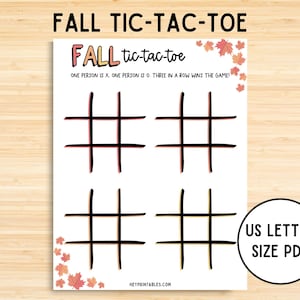 Fall Tic Tac Toe, Fall Tic Tac Toe Printable, Autumn Tic Tac Toe, Tic Tac Toe Game, Fall Party Games, Autumn Game, Fall Kids Activities, PDF