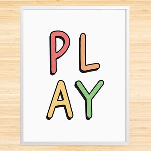 Play Room Decor, Sale Print, Play Print, Play Room Wall Art, Kids Room Art, Play Room Art, Play Printable, Kids Room, Kids