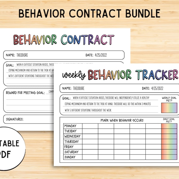 Adult Behavior Chart Printable - Etsy
