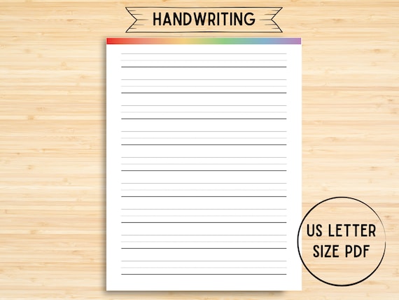 Printable Kids Handwriting Practice Paper, Preschool Writing, Kindergarten Handwriting Practice Sheets, US Letter Sizes, Print At Home