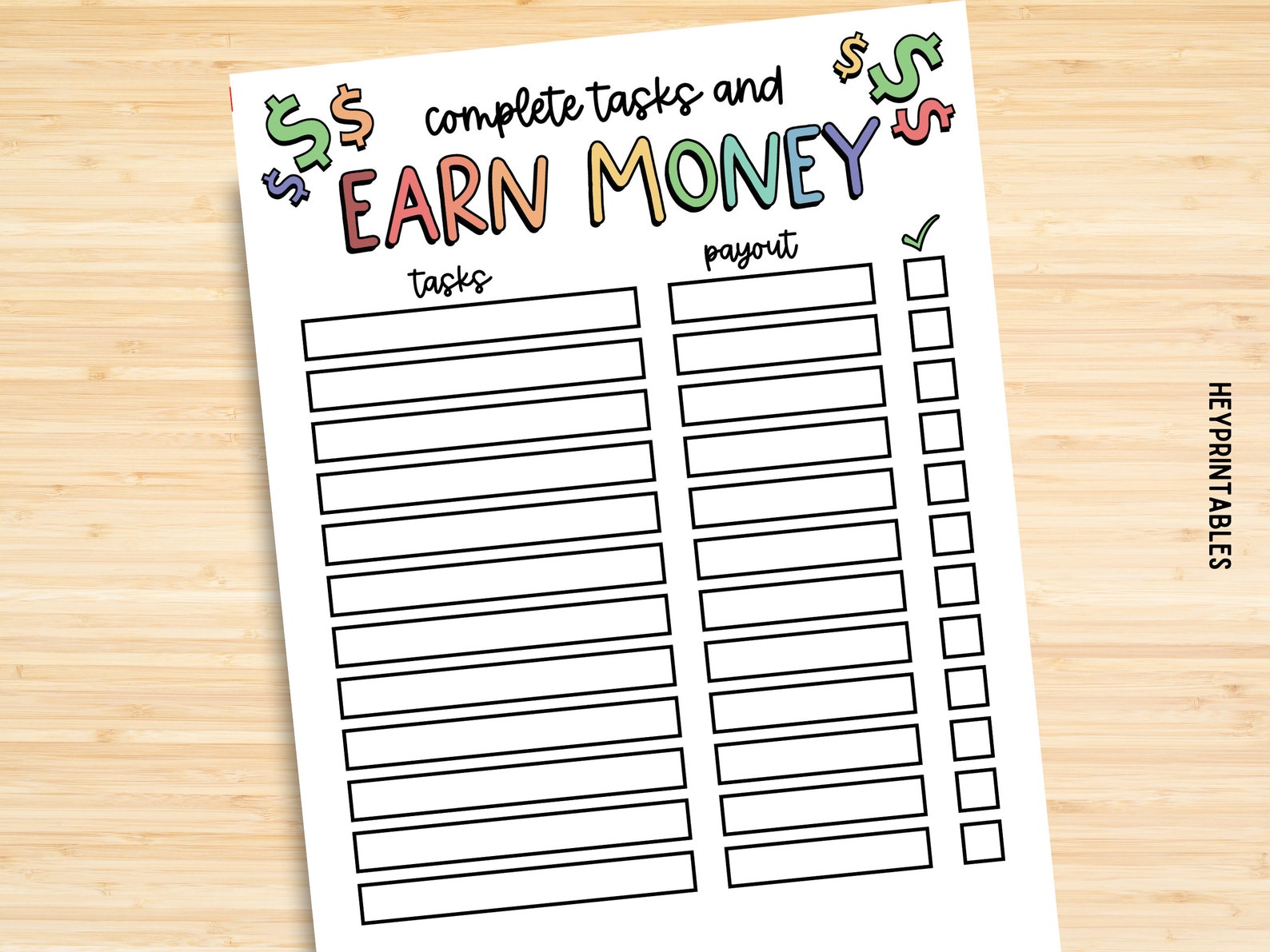 Editable Allowance Chart for Kids Allowance Tracker Editable - Etsy
