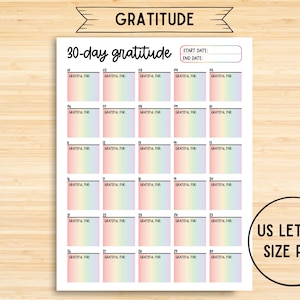 30 Day Gratitude Challenge, 30 Day Challenge, Gratitude Journal, Reflection Journal, Thankful Journal, Challenge Tracker, Grateful Journal