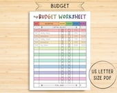 Kids Budgeting Worksheet, Savings Goal Worksheet, Kid Allowance Tracker, Kids Money Printable, Savings Tracker, Instant Download