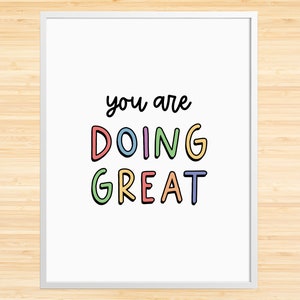 Afirmaciones Arte de pared para niños, lo estás haciendo genial, Afirmaciones para niños, Carteles educativos, Decoración de habitaciones para niños, Afirmaciones diarias, Dormitorio para niños