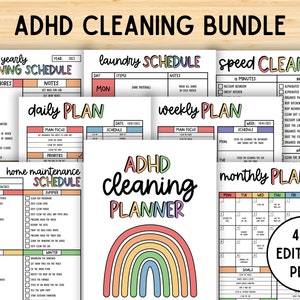 ADHD Planner Printable, ADHD Planner Adult, Cleaning Planner