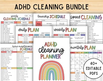 ADHD Planner Printable, ADHD Planner Adult, Cleaning Planner