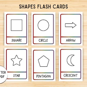 Formes minimalistes Flashcards Printable, Modern Basic Shape Flash Cards, Preschool Homeschool Classroom Minimalist, Basics Toddler