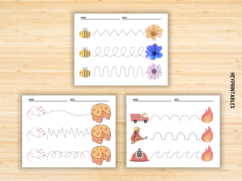 Tracing Practice, Pre-Writing Worksheets, Line Tracing, Toddler, Preschool, Handwriting Practice, Busy Book, Busy Binder, Homeschool, PDF