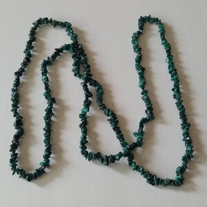 Green Malachite necklace vintage 1930s 90cm long flapper