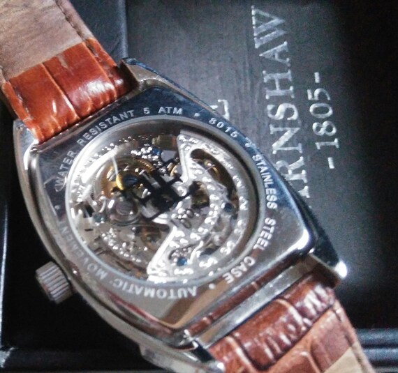 Earnshaw skeleton watch automatic, engraved tonne… - image 3