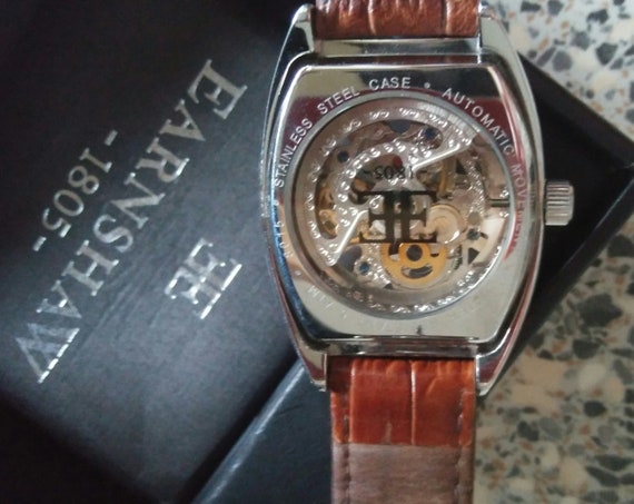 Earnshaw skeleton watch automatic, engraved tonne… - image 4