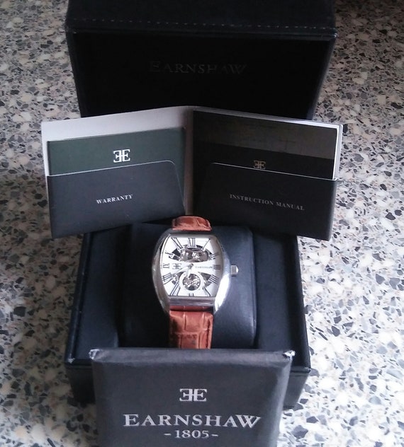 Earnshaw skeleton watch automatic, engraved tonne… - image 6