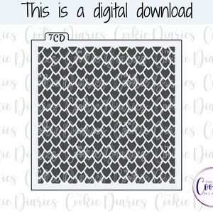 DIGITAL - Dragon Scale 2 Cookie Stencil File