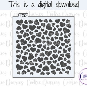 DIGITAL - Hearts Cookie Stencil File