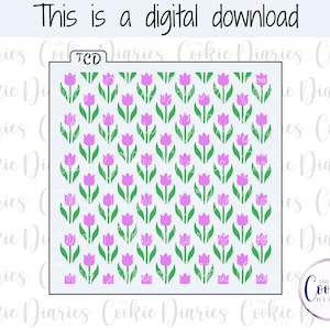 DIGITAL - Tulips 2 Part - 1 Cookie Stencil File