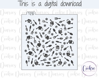 DIGITAL - Gardening Theme Cookie Stencil File