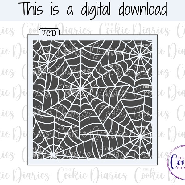 DIGITAL - Inverse Spiderwebs Cookie Stencil File