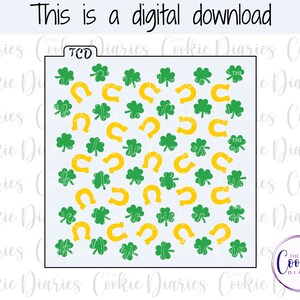 DIGITALE - Shamrock/Horseshoe 2 Part Cookie Stencil File