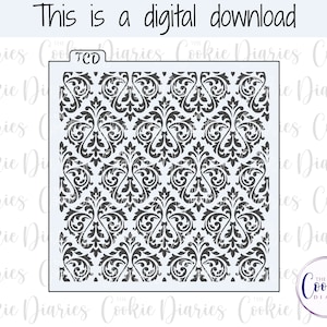 DIGITALE - File Stencil Cookie Damascato