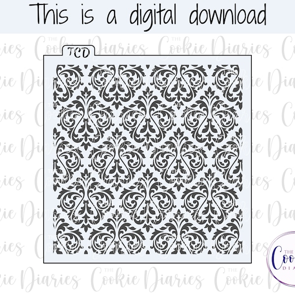 DIGITAL - Damask Cookie Stencil File