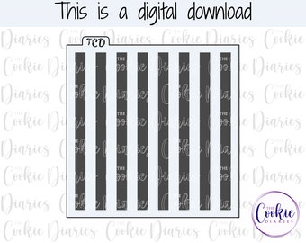 DIGITAL - Thick Stripes/Gingham Cookie Stencil File
