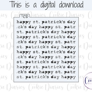 DIGITAL - Happy St. Patrick's Day Vintage Typewriter Cookie Stencil File