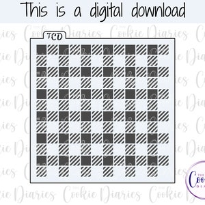 May include: A digital download of a black and white gingham pattern. The pattern is made up of squares with diagonal lines. The pattern is perfect for use in crafting, scrapbooking, and other creative projects.
