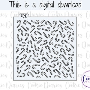 DIGITAL - Candy Canes Cookie Stencil File