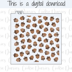 DIGITAL - Acorns 2 Part Cookie Stencil File