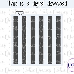 May include: A digital download for a cookie cutter with five vertical stripes. The cookie cutter is labeled "TCD".