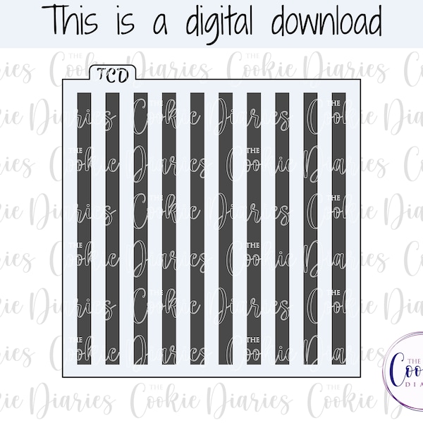 DIGITAL - Medium Stripes/Gingham Cookie Stencil File