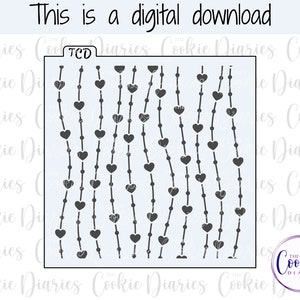 DIGITAL - Heart Beads Cookie Stencil File