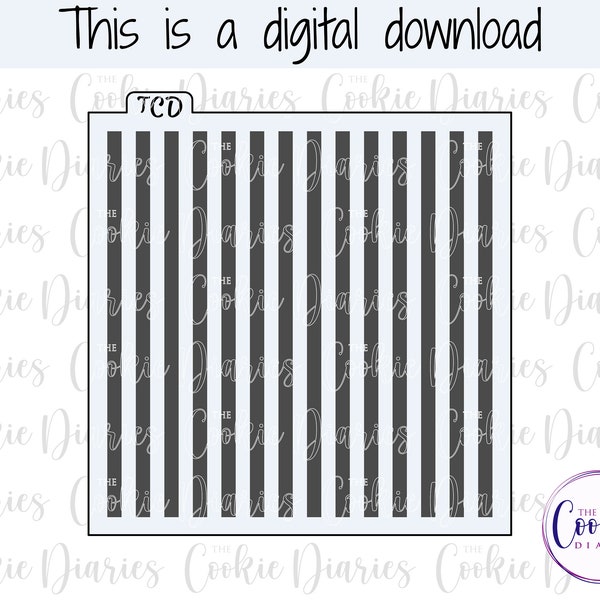 DIGITAL - Thin Stripes/Gingham Cookie Stencil File