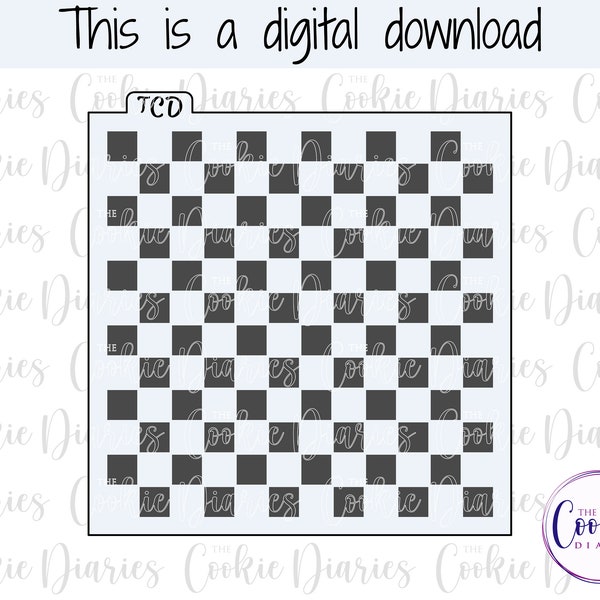 DIGITAL - Medium Checkerboard Cookie Stencil File