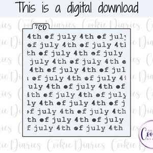 DIGITAL - 4th of July Vintage Typewriter Cookie Stencil File