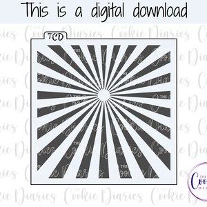 DIGITAL - Offset Sunburst 2 Cookie Stencil File