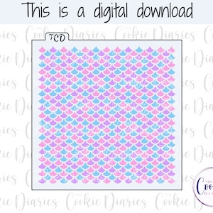 DIGITAL - Mermaid Scale 3 Part Cookie Stencil File
