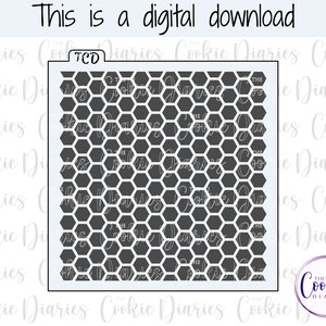 DIGITAL - Small Honeycomb Cookie Stencil File