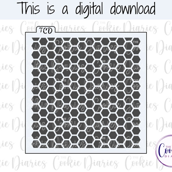 DIGITAL - Small Honeycomb Cookie Stencil File