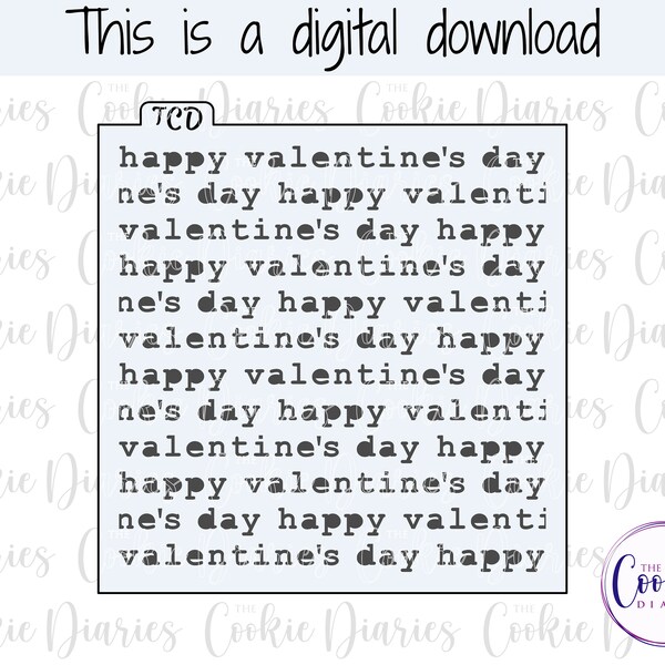 DIGITAL - Happy Valentine's Day Vintage Typewriter Cookie Stencil File