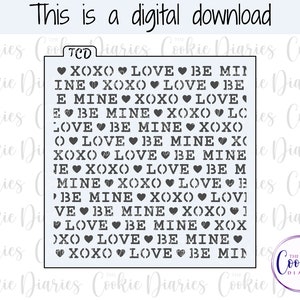 DIGITAL - File stencil cookie per macchine da scrivere di San Valentino
