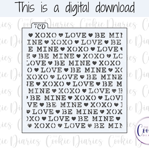 DIGITAL - Valentine Typewriter Cookie Stencil File