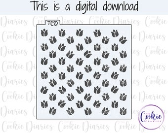 DIGITAL - Tulips 2 Cookie Stencil File